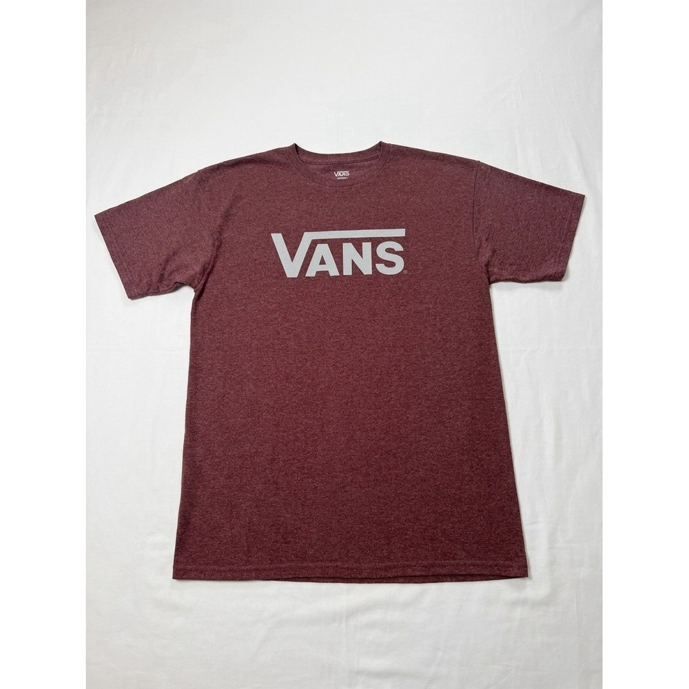 Vans Classic Flying V Logo Tee - Heather Maroon/Burgundy Crewneck T-Shirt Size M